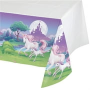 Party Creations Unicorn Fantasy Plastic Tablecover, 102" x 54", Multicolor Unicorn Fantasy