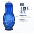 thumbnail image 5 of Elle Decor, Bedside Water Carafe with Tumbler 33-Ounce Pitcher and Matching Drinking Glass, Blue, 5 of 8