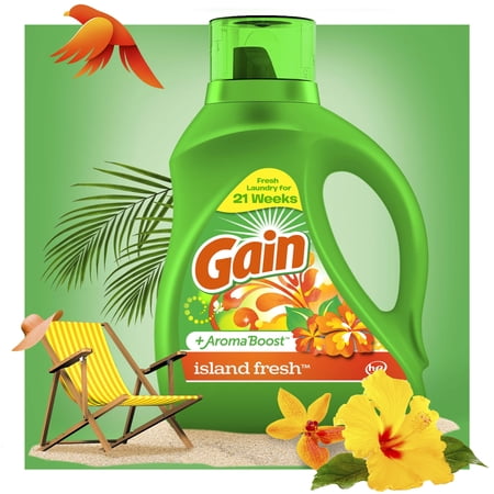 Gain Liquid Laundry Detergent, Island Fresh, 32 Loads, 46 fl oz