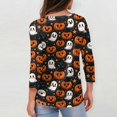 thumbnail image 4 of Halloween Shirts Women Horror 3/4 Sleeve T Shirts Funny Halloween Ghost Pumpkin Printed Tops Spooky Crew Neck Pullover Three Quarter Length Blouse,XL, 4 of 7