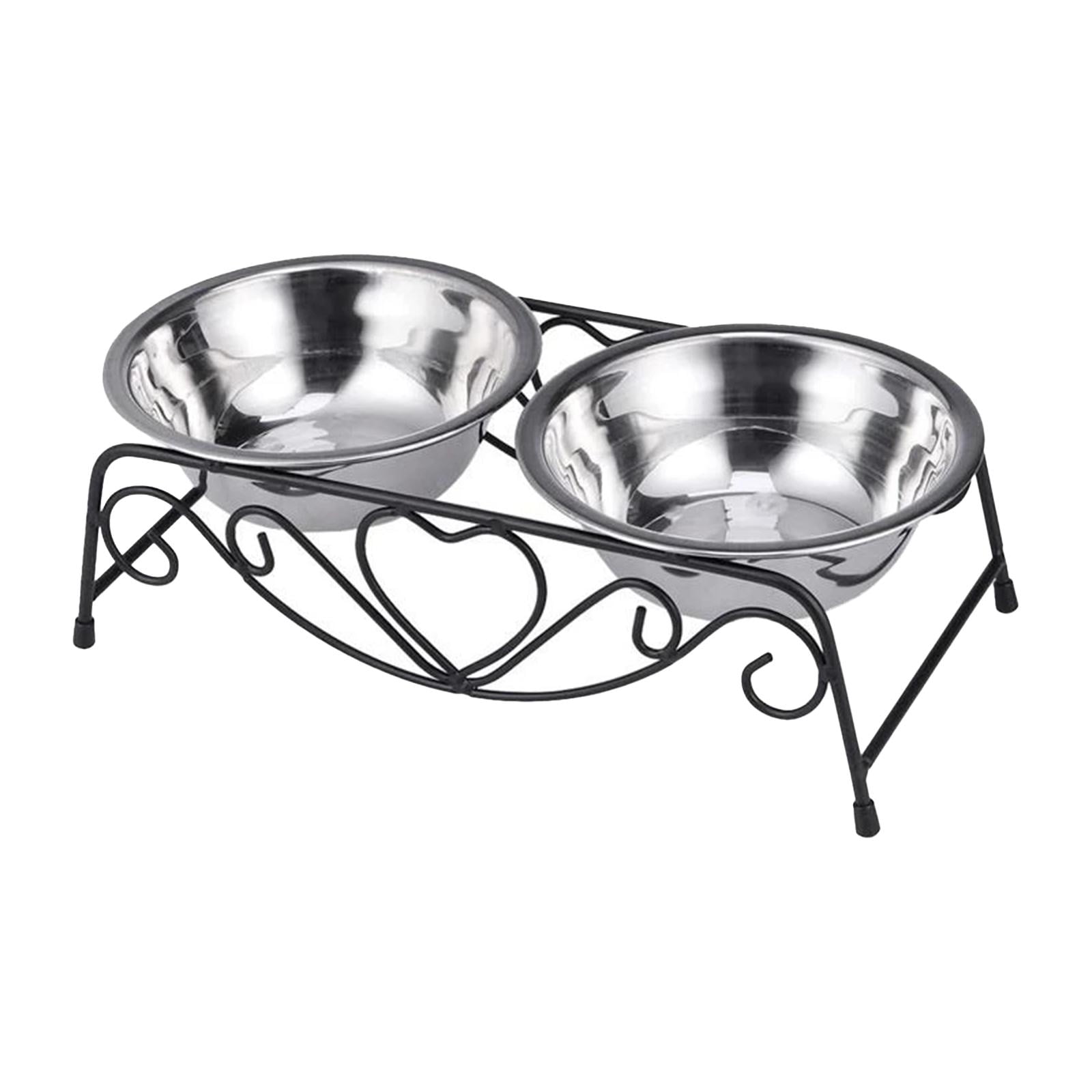 Elevated Cat Bowls Raised Cat Food Bowls for Food and Water Indoor Dog Cat Dishes with Metal
