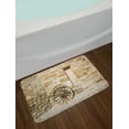thumbnail image 2 of Barn Wood Wagon Wheel Bath Mat, Ancient Rural Facade with Old Wheel Traditional Country House, Non-Slip Plush Mat Bathroom Kitchen Laundry Room Decor, 29.5 X 17.5 Inches, Brown Pale Brown, Ambesonne, 2 of 2