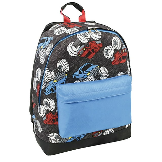TrailBlazer - Backpack with Adjustable Padded Shoulder Straps, 14 Liter Capacity, Monster Truck Design