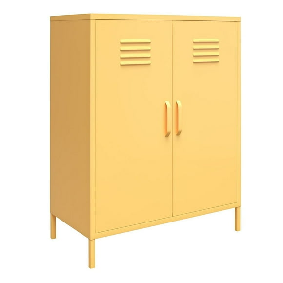 Novogratz Cache 2 Door Metal Locker Style Storage Accent Cabinet