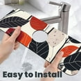 thumbnail image 6 of Logiee Modern Abstract Leaf Pattern Print Kitchen Sink Splash Guard Faucet Mat for Splash Guard Behind Faucet Drip Catcher for Kitchen,Bathroom,Sink Mat,Dish Drying Mat,Bathroom-15" X 5.5", 6 of 7