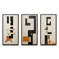 thumbnail image 2 of Designart "Abstract Monochrome Minimalism New Order V" Modern Geometric Framed Wall Art Set Of 3 - Black Abstract Frame Gallery Wall Set For Home Decor, 2 of 6