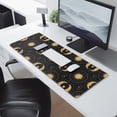 thumbnail image 2 of Long Mouse Pads for Desk,Black Gold Sun Moon Pattern Desk Mats on Top Of Desks, Desk Mouse Pad Extra Large with 3mm Non-Slip Base and Stitched Edge for Gaming,Office,Work,Home 31.5"x11.8", 2 of 6