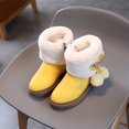 thumbnail image 2 of Qiangong Girls Boots Winter Girls Snow Boots Thick Bottom Non Slip Warm and Comfortable Solid Color Zipper Boots Toddler Boots Yellow 12, 2 of 5