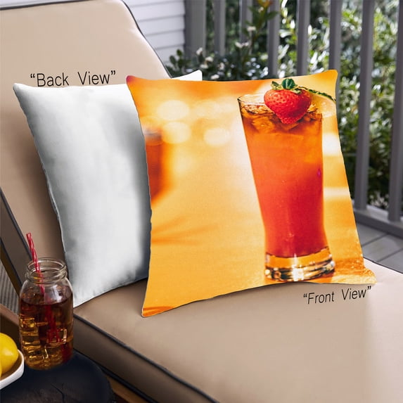 Ahgly Company Drinks Cocktails Outdoor Throw Pillow, 18 inch by 18 inch