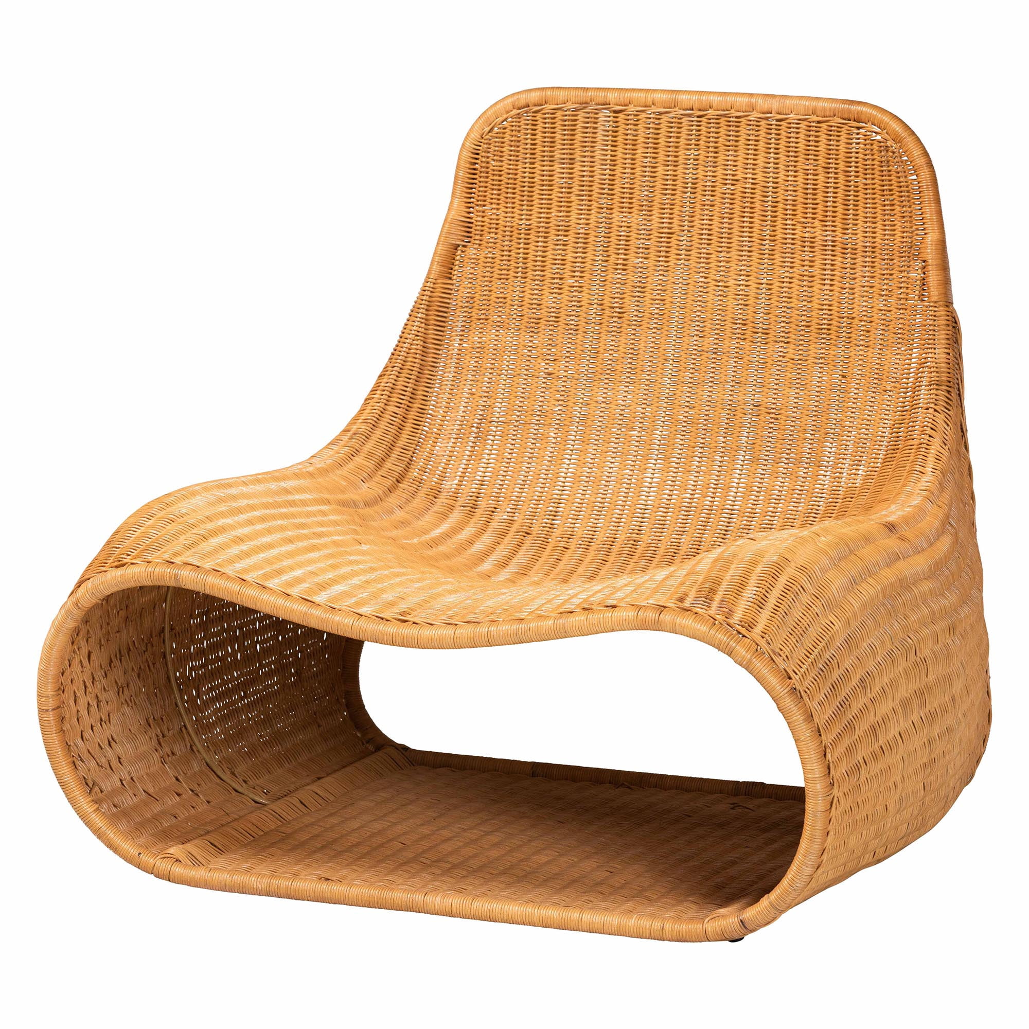 bali & pari Adala Boho Lounge Chair, Light Honey