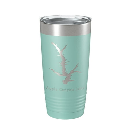 

Apple Canyon Lake Map Tumbler Travel Mug Insulated Laser Engraved Coffee Cup Illinois 20 oz Teal