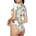 thumbnail image 4 of Uemuo Tree Squirrel Pattern Women's One Piece Short Sleeve Swimsuit Rash Guard Surfing Modest Quick-drying Swimsuit Beach Essentials-Small, 4 of 9