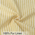 thumbnail image 4 of Haperlare Kitchen Curtains 45 inch Length Linen Striped Cafe Curtains with Solid Button for Living Room Bedroom Light Filtering Tier Curtain, 2 Panels, Yellow, 4 of 7