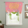 thumbnail image 2 of Happy Easter Balloon Curtains for Living Room/French Door, Rabbits Eggs Spring Daisy Floral Grass Pink Tie Up Curtains 63 Inch Length Energy Saving Kitchen Curtains Shades for Windows 42"x63", 2 of 8
