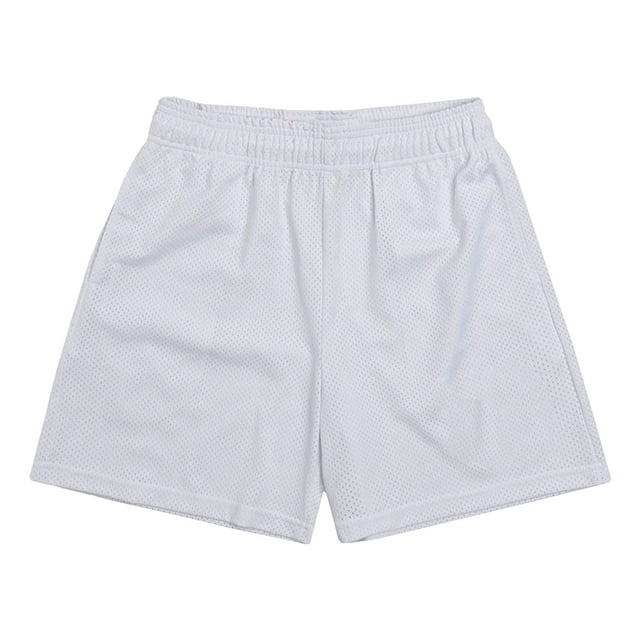 Mens Pantalones Cortos Atléticos Color Sólido Deportes Entrenamiento de Fitness Respirable, Malla Pantalones Cortos de Playa con Bolsillos