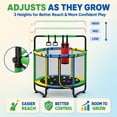 thumbnail image 4 of 55” Toddler Trampoline for Kids with Enclosure, Kids Trampoline, SEGMART Indoor Trampoline, Small Trampolines for Kids, Mini Trampoline with Sandbag, Rings, Ocean Balls, Gifts for Boys, Girls, 4 of 7