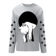 thumbnail image 4 of Chandails à Capuchon de Mode pour Femmes 2023 Oversize Texte Drôle Lettre Imprimée Col Rond Manches Longues Chandail en Molleton Ample Chandail Blouse 50 % de Rabais Liquidation Costumes Halloween/noël, 4 of 5