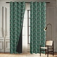 thumbnail image 4 of Vargottam Elegant Green Rose Vine Pattern Curtains - Set of 2 Blackout Panels, 52 x 84 Inches - Noise Reducing & Energy-Efficient Room Darkening Window/Door Drapes for Modern Home Decor- Green, 4 of 9