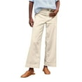 thumbnail image 2 of Beige Womens Sweatpants Womens Daily Elastic Waist Pockets Straight Solid Color Casual Pants Loose Long Trousers Casual Pants Women, 2 of 6