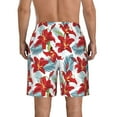 thumbnail image 3 of Kdxio Lilies Flowers Pattern Mens Casual Shorts - Drawstring Summer Beach Sports Shorts for Men, 3 of 9