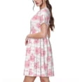 thumbnail image 2 of Easygdp Cartoon Pig para Vestido Transpirable de Mujer, Vestido Suelto de Manga Corta con Pliegues y Bolsillos para el Verano, 2 of 6