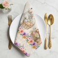 thumbnail image 2 of Easter Bunny Eggs Cloth Napkins, Spring Flowers Rabbits Plants Retro Beige Washable and Reusable Dinner Napkins Set of 4, Table Napkin for Kitchen Party Birthday Wedding Hotel Housewarming 20"x20", 2 of 9