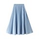 thumbnail image 1 of Gibobby faldas para niña Falda plisada para mujer Primavera y verano Cintura elástica Falda larga delgada Línea A(Aqua， Talla única), 1 of 5
