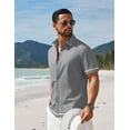 thumbnail image 2 of COOFANDY Linen Shirts for Men Cuban Casual Stylish Summer Button Shirts Short Sleeve Linen Textured Shirts, 2 of 6