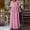 Pink, variant on Women Fashion Casual Solid Round Neck Short Sleeve Mid Length Long Dress Fall Dresses for Women Casual Summer Dresses Casual Turtleneck Dress Dress with Pockets Long Cute Winter Dresses for Women