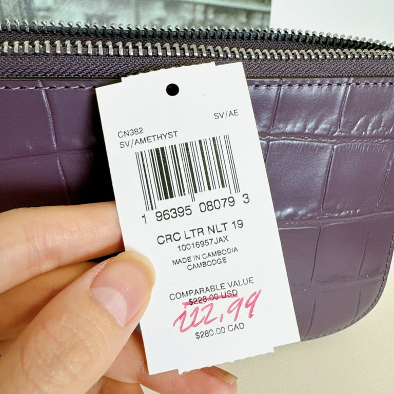 Coach CN382 Nolita 19 IN Amethyst Crocodile-Embossed Leather w