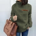 thumbnail image 2 of safuny Womens Tops Pullover Fashion Crewneck Solid Color Plus Size Blouses Shirts for Girlfriend Wife Dressy Loose Long Sleeve Sweatshirt Comfy Casual Army Green XL, 2 of 6