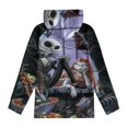 Jack And Sally Halloween hoodie drawstring boys black sweatshirt casual