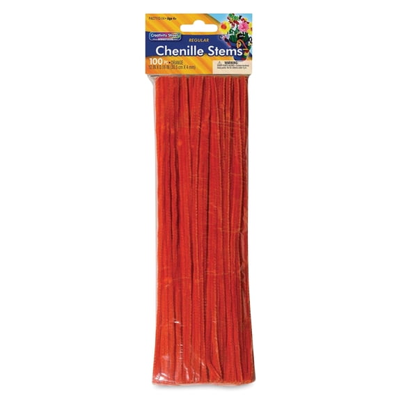 Creativity Street Chenille Stems, Regular, Orange 100/Pkg.