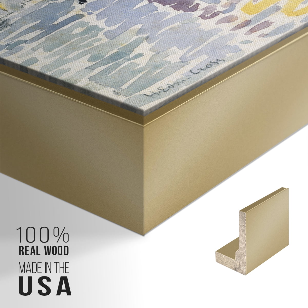 Vintage Landscape-CXL By Wexford Home Framed in Gold Wood Gallery Wrapped Canvas 27 in. x 41 in.
