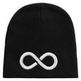 thumbnail image 5 of Infinity Embroidered 8 inch Acrylic Short beanie - Black OSFM, 5 of 5