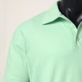 thumbnail image 5 of B91xZ Men's Long Sleeve Polo Shirt Solid Color Tops (Green,L), 5 of 5