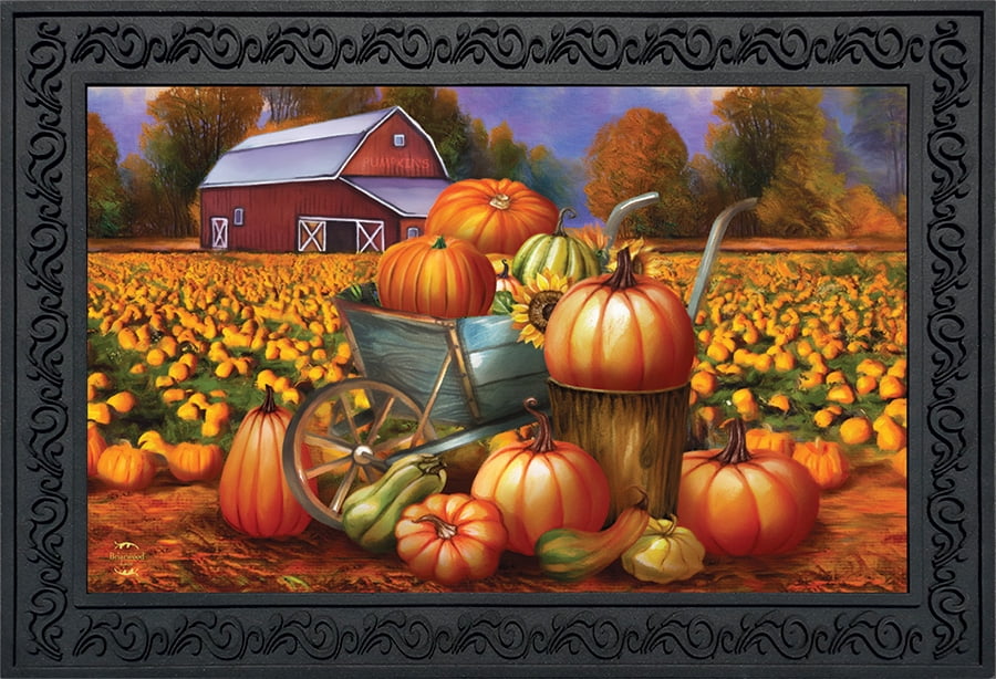 Be Grateful Thanksgiving Doormat Fall Floral Pumpkin Indoor Outdoor 18" x 30" 