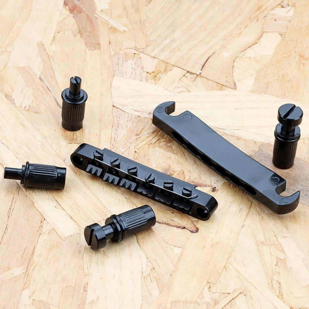 Yihuala Electric Guitar Bridge Tailpiece 12 String Saddle Bridge with Studs and Anchors Guitar Musical Instrument Part