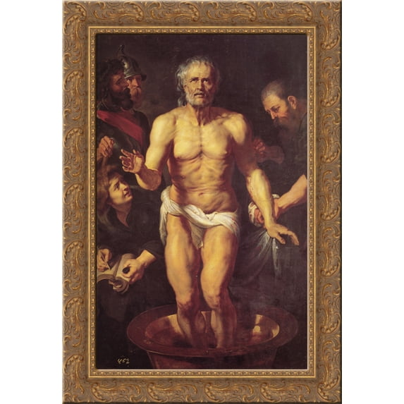 The Death of Seneca 24x18 Gold Ornate Wood Framed Canvas Art by Peter Paul Rubens