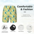 thumbnail image 4 of Kdxio Blue Rabbit Print Men's Swim Trunks with Compression Liner 7 Inch Inseam Quick Dry Swim Shorts, 4 of 7