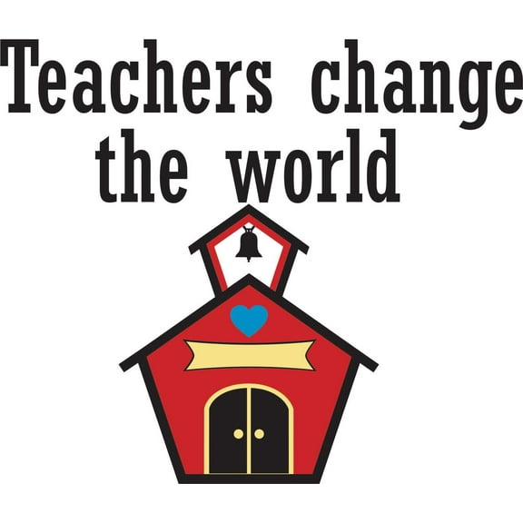Teachers Change The World School Daycare Classroom Kids Boy Girl Design Picture Art Mural Custom Wall Decal Vinyl Sticker 24 Inches X 24 Inches