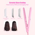 thumbnail image 2 of Kritne Travel Size 0.7" Ceramic & Plastic 2 in 1 Mini Flat Iron Hair Straightener, Pink, 2 of 13