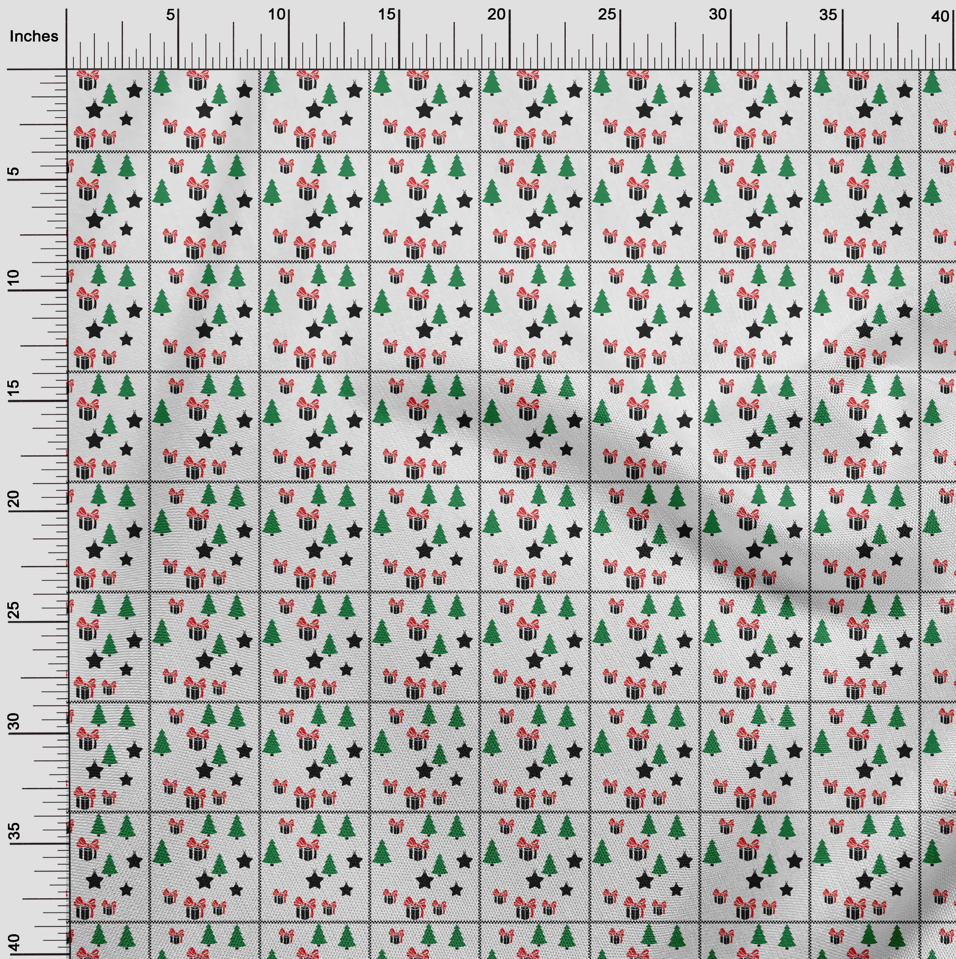 oneOone Cotton Poplin Twill White Fabric Merry Christmas Quilting Supplies Print Sewing Fabric By The Yard 56 Inch Wide-F92