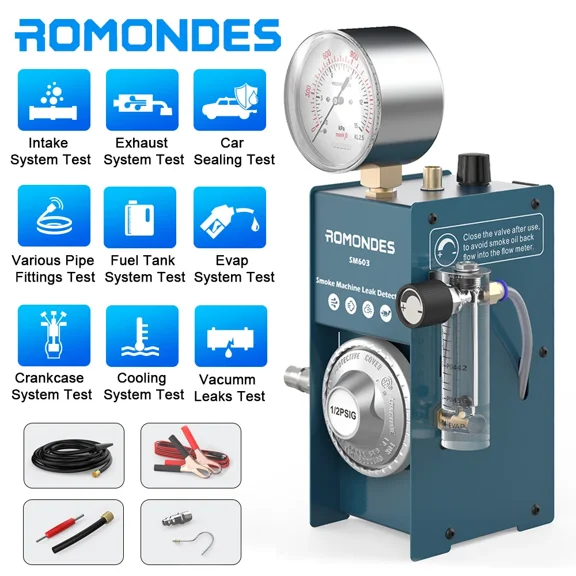 Romondes SM603 Automotive Evap Smoke Machine, Leak Detector with Pressure Gauge