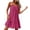 Pink, variant on Nfurl Women Dresses for Summer Trendy Pleated Spaghetti Strap Dresses Knee Length Cotton Linen Sundresses Boho Vacation Beach Dress Black,S