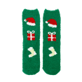 thumbnail image 2 of Socks AURORADY Autumn Winter Christmas Weaving Plush Warm Coral Plush Home Socks, Socks for Men and Women Green, 2 of 4