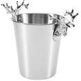 thumbnail image 4 of Cubos de hielo de acero inoxidable, mango de ciervo, cubo de hielo aislado, cubos de vino, cubo de champán para tartas y bar (S), 4 of 8