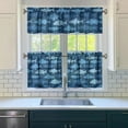 thumbnail image 3 of Kitchen Curtains 24 Inch Short - 3 Panel Set, Shark Whale Dolphin Ocean Theme, Rod Pocket Window Curtain, 100% Polyester for Nautical Farmhouse Kitchen, Easy Wash, 3 of 6