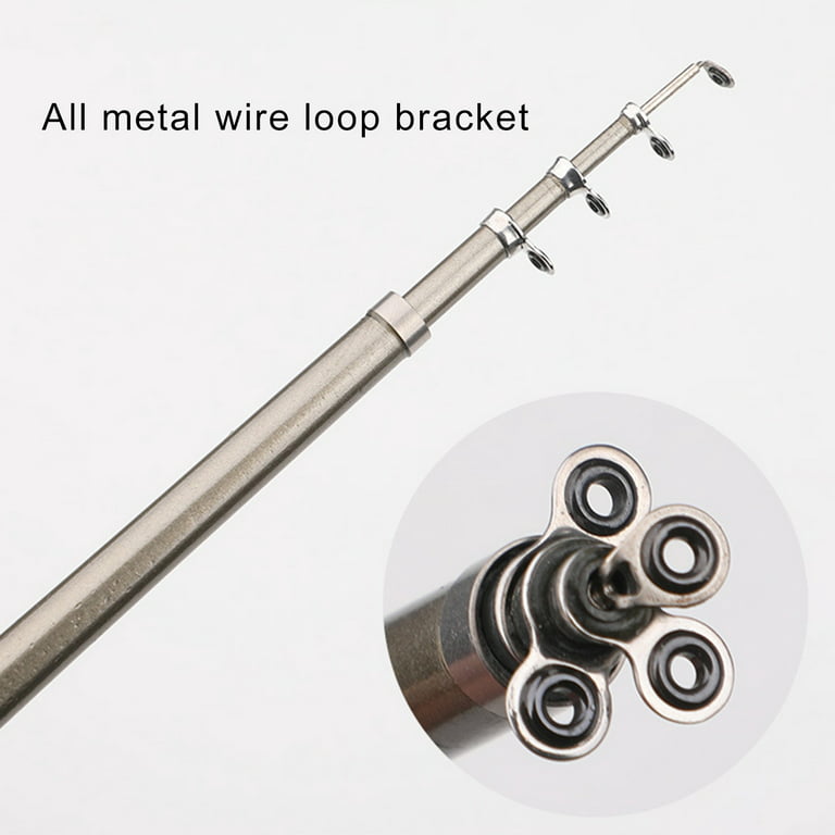 Opolski 1.6m Pen Shape Telescopic Mini Fishing Pole Rod with Metal Spinning  Reel Wheel