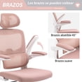 thumbnail image 5 of Silla de Oficina Ergonómica con Reposacabezas y Reposabrazos, Color Rosa HOMEMAKE FURNITURE Moderno, 5 of 5